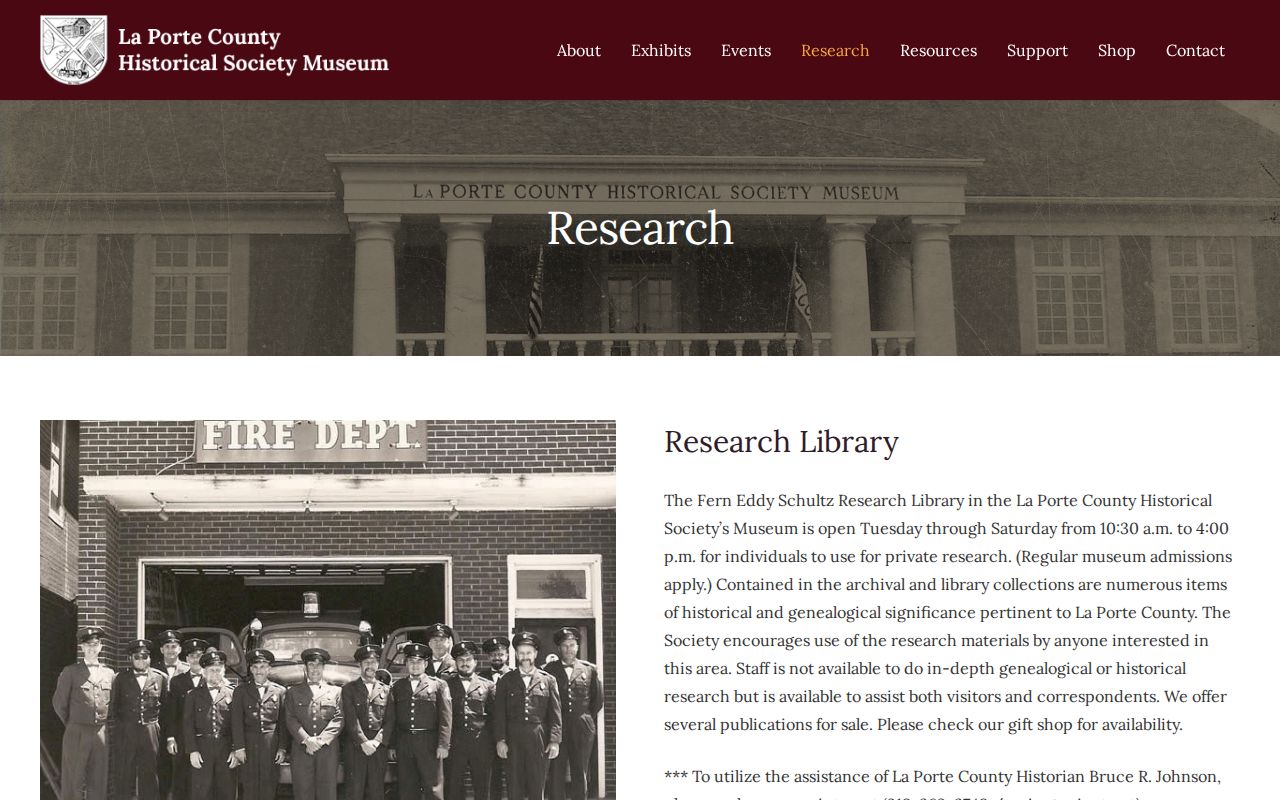 Historical Society holdings for La Porte city directory research