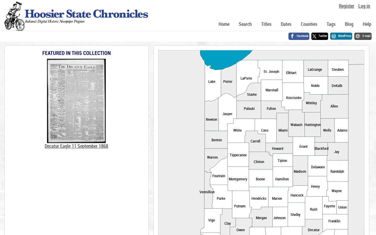 Hoosier State Chronicles search for La Porte city directory names