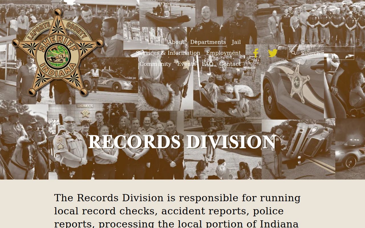 La Porte residents directory Sheriff records requests