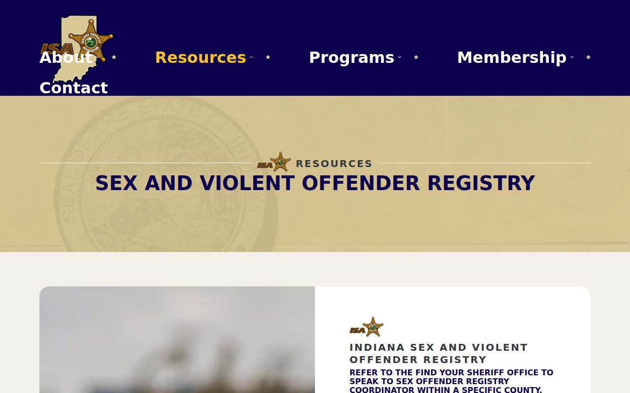 Official Indiana registry search guidance and lawful-use warning